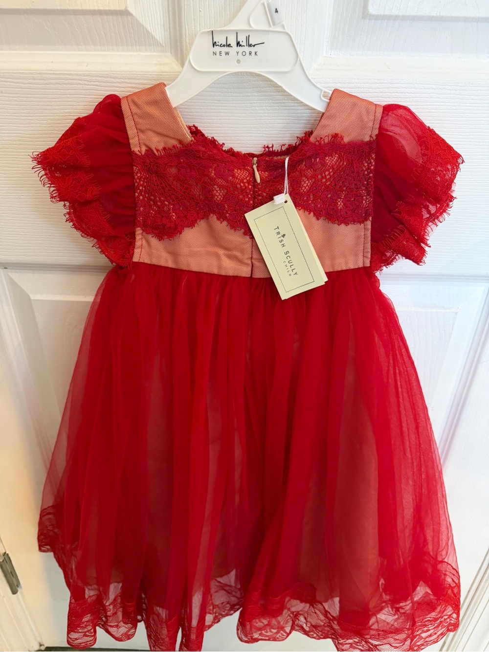 Trish Scully Red Lace & Tulle Formal Dress for Girls 3T